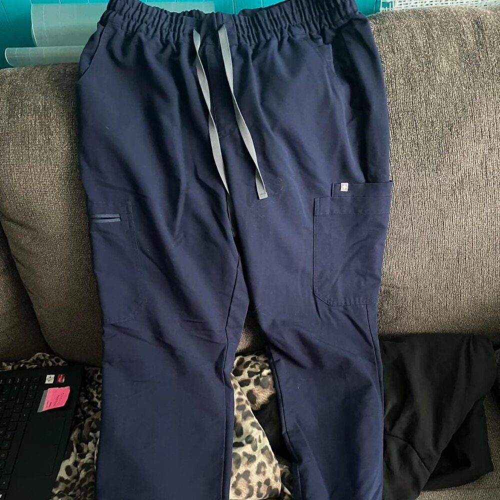 Figs Navy Wide Leg Pants